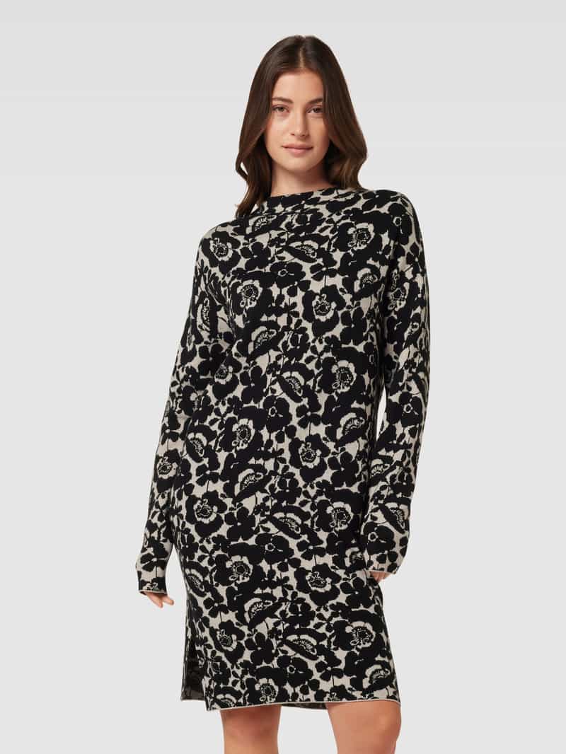 Knielange jurk met all-over motief Christian Berg Woman