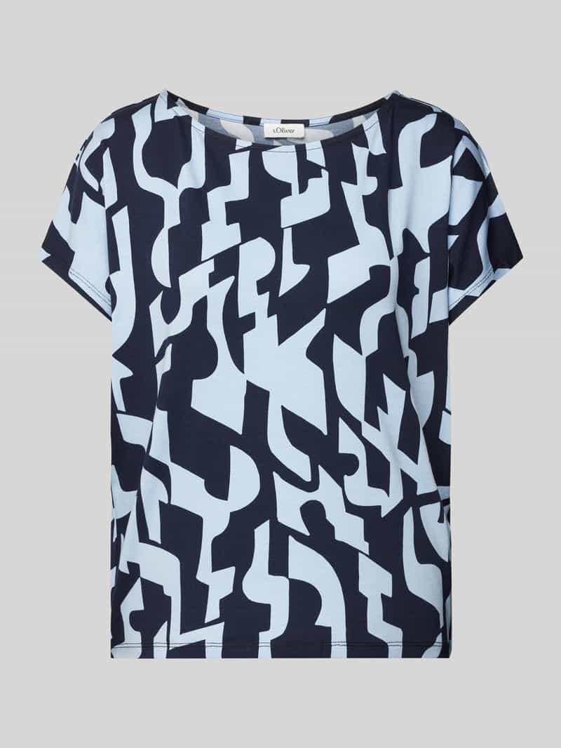 s.Oliver RED LABEL Loose fit T-shirt van viscosemix met abstract motief