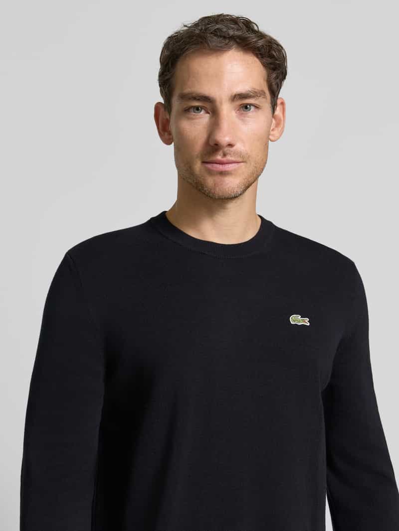 Lacoste regular fit gebreide trui - zwart, foto 5