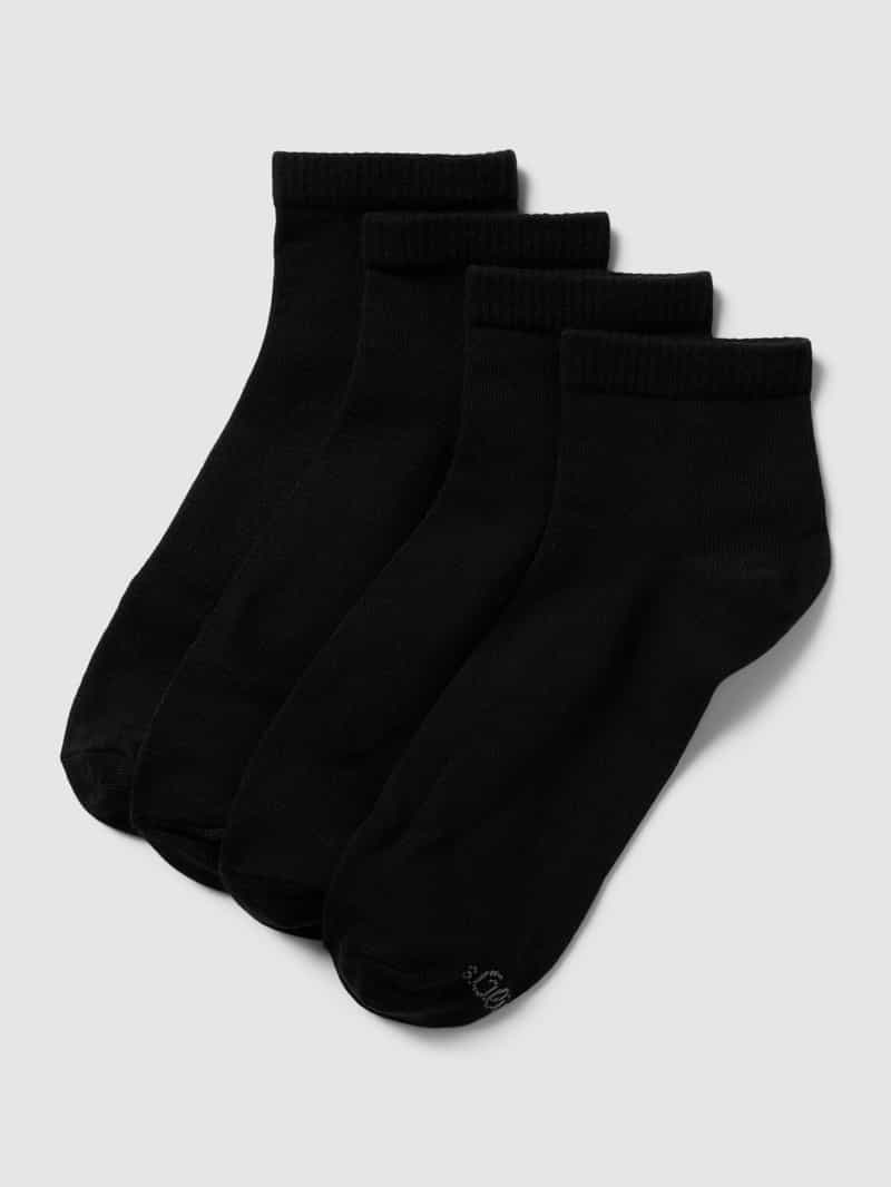 s.Oliver RED LABEL Sokken met labeldetail in een set van 4 paar model 'Quarter'