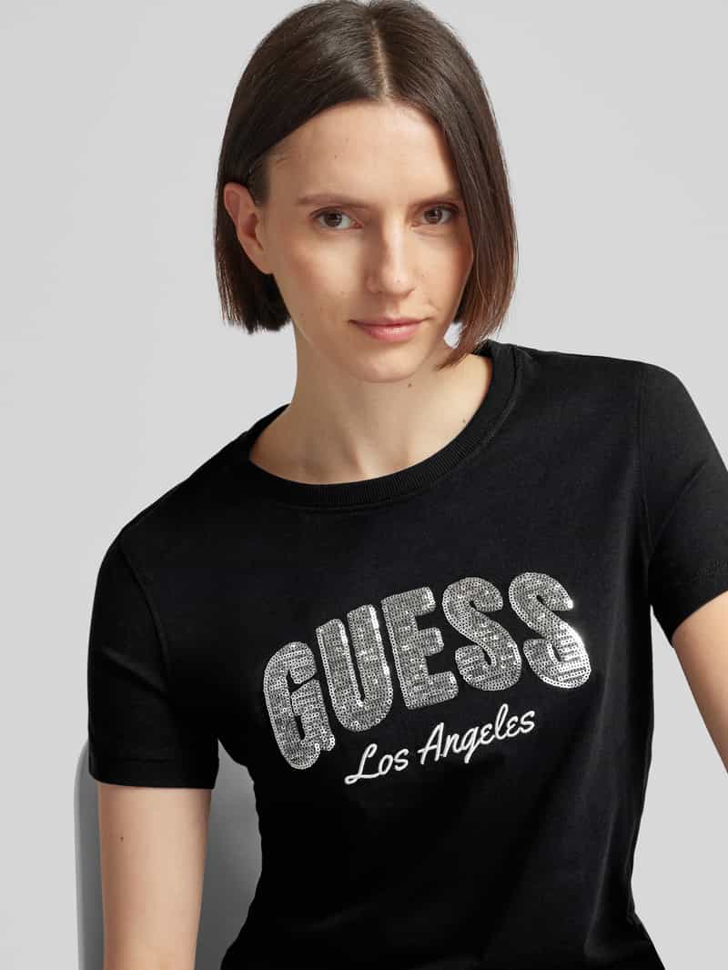 Guess T-shirt met pailletten model 'SEQUINS'