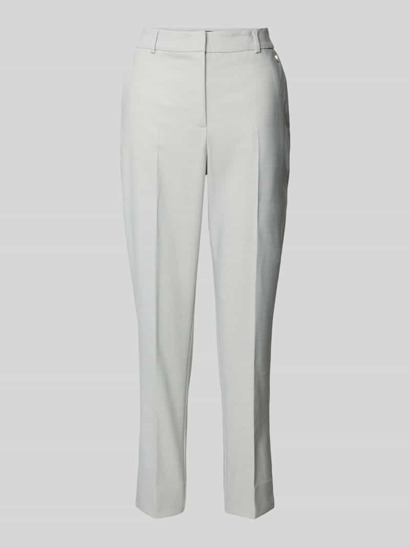 Comma Tapered fit stoffen broek met persplooien