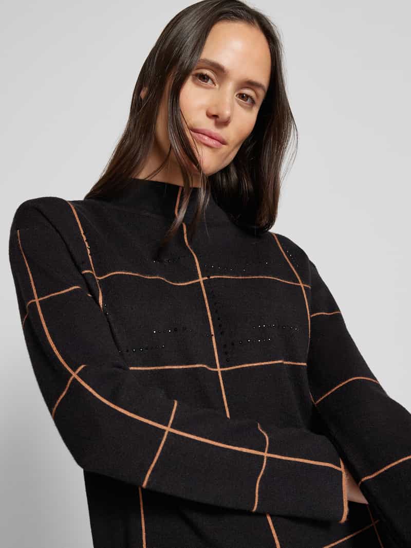 Betty Barclay Gebreide pullover van viscosemix met opstaande kraag