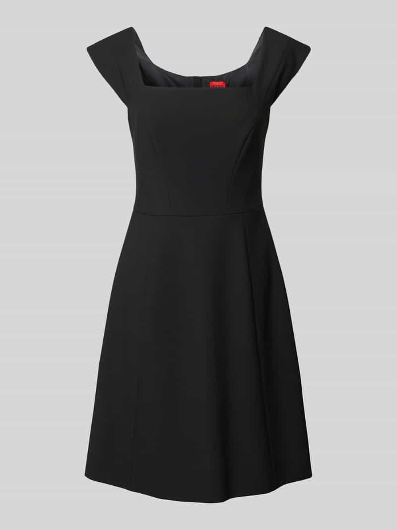 HUGO Knielange jurk met vierkante hals, model 'KINTI'