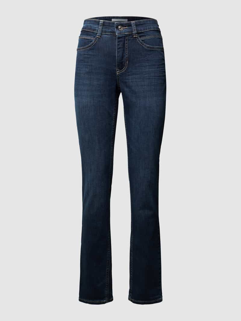 straight fit jeans met labelpatch model 'Angela'