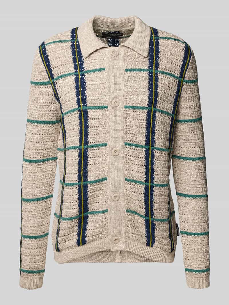 Marc O'Polo Regular fit gebreid jack van katoenmix