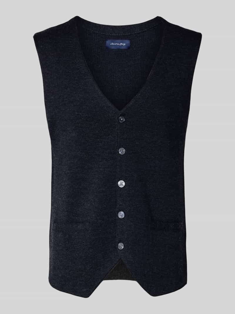 Christian Berg Men Wollen gilet met V-hals