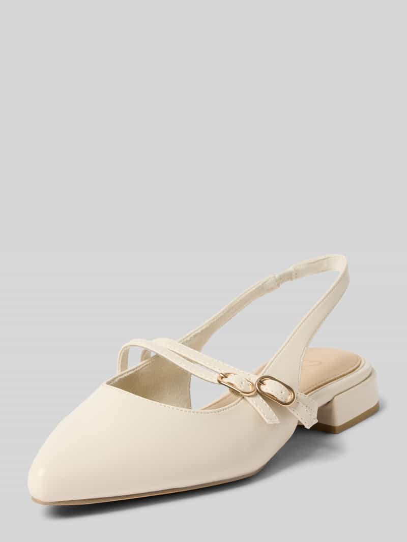 Slingback ballerina's met blokhak en riempje