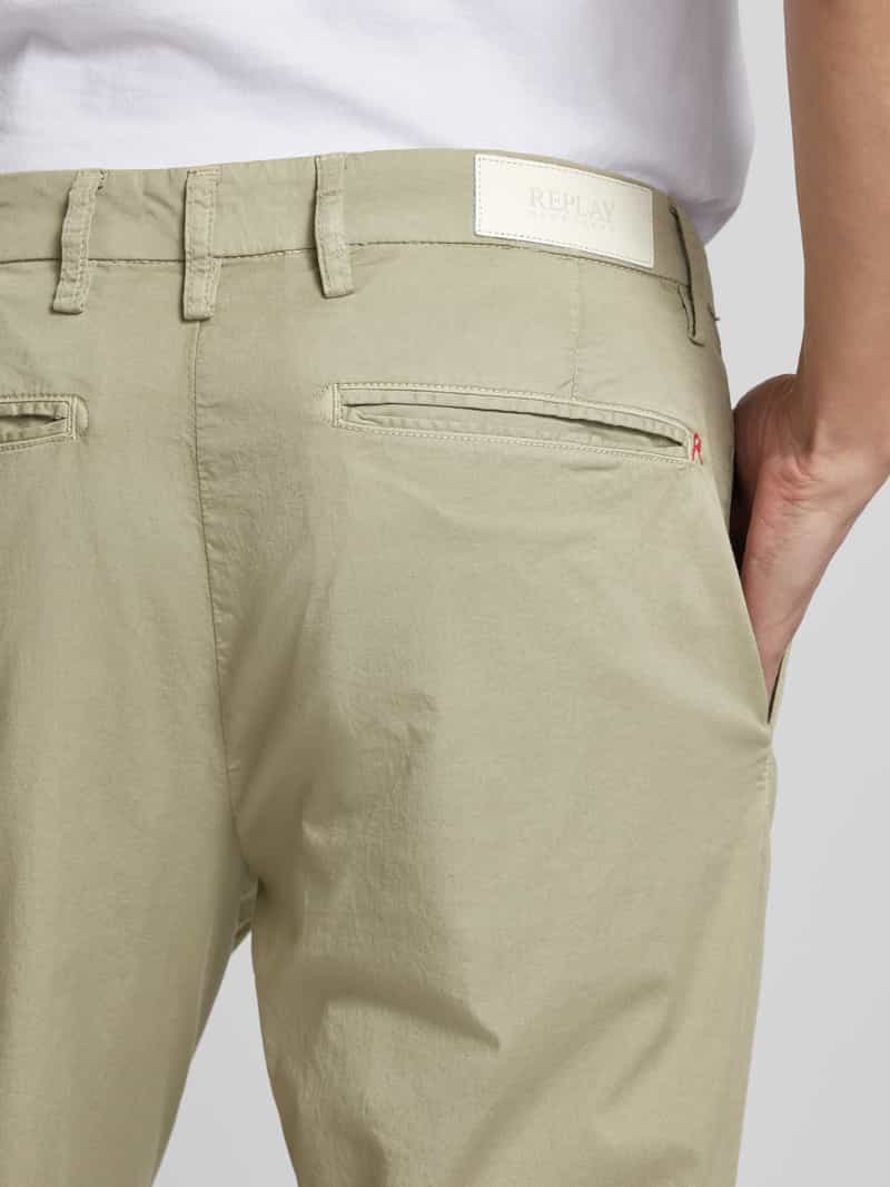 Replay Stoffen broek met Franse steekzakken model 'BENNI'