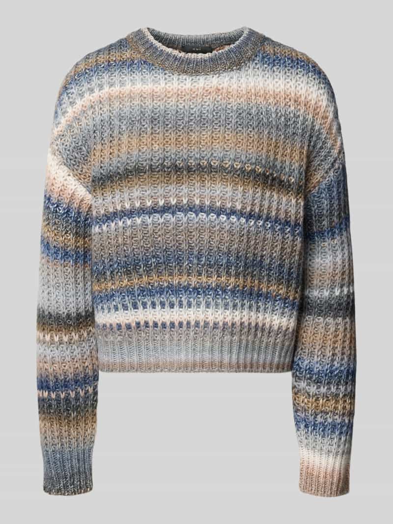 Oui relaxed fit gebreide pullover van wolmix met streepmotief
