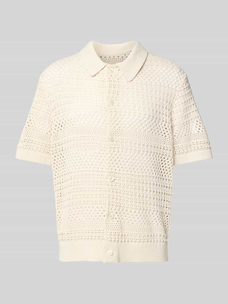 Regular fit gebreid shirt met knoopsluiting