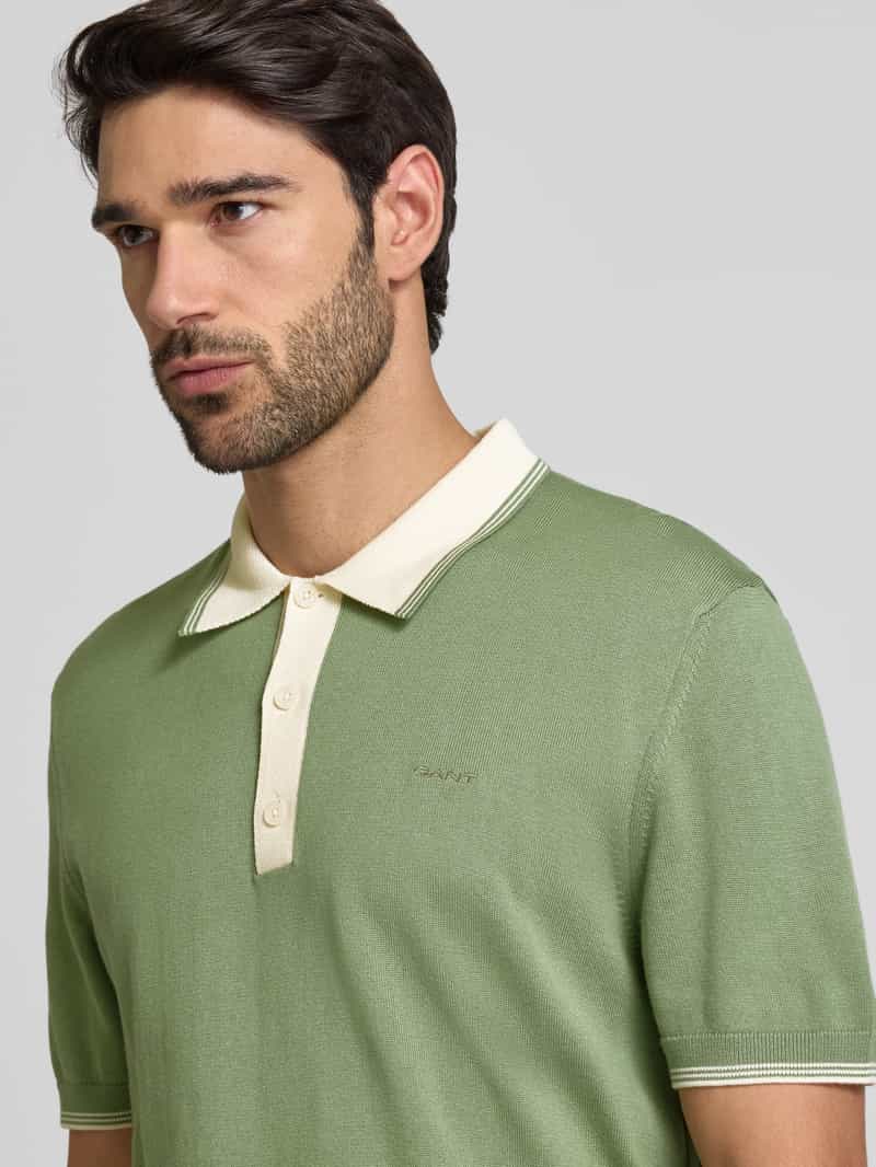 Gant Slim fit poloshirt met labelstitching