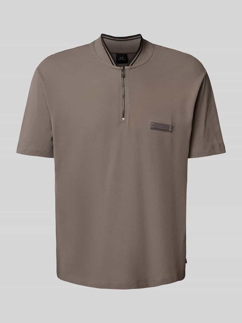 Armani Exchange Poloshirt met korte ritssluiting