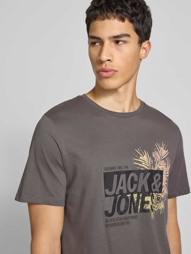 jack & jones T-shirt met labelprint model 'JAXON'