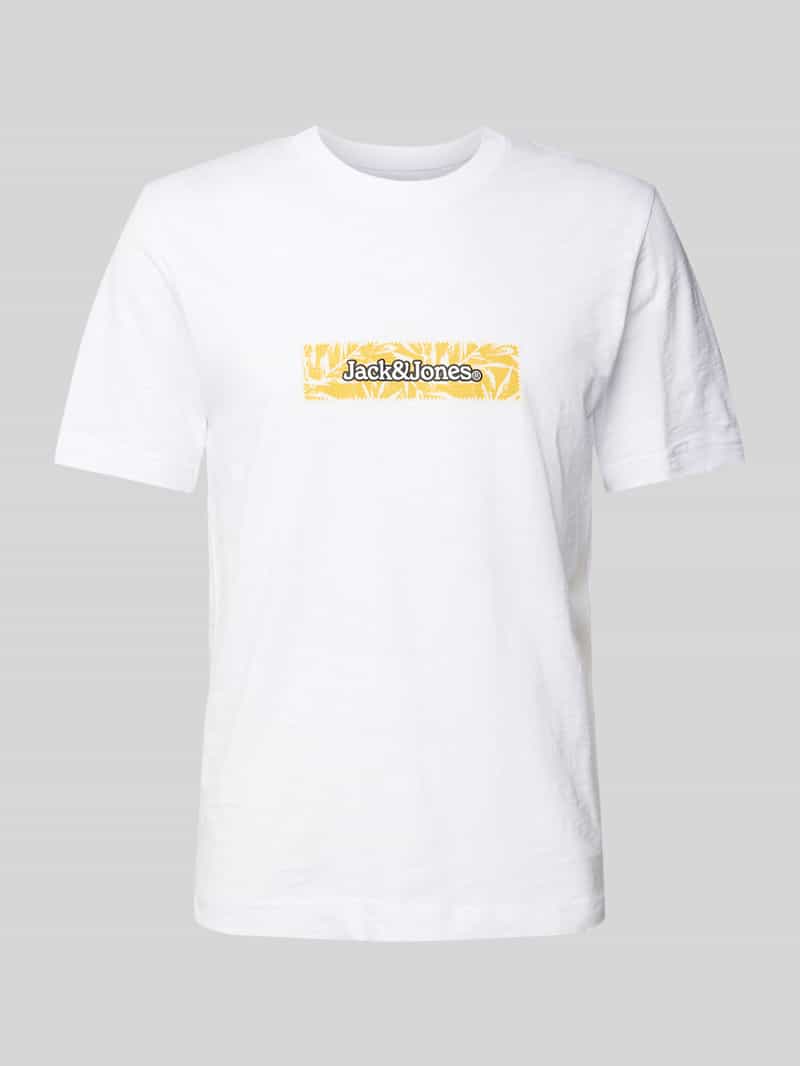 jack & jones T-shirt met labelprint model 'SPLIT'