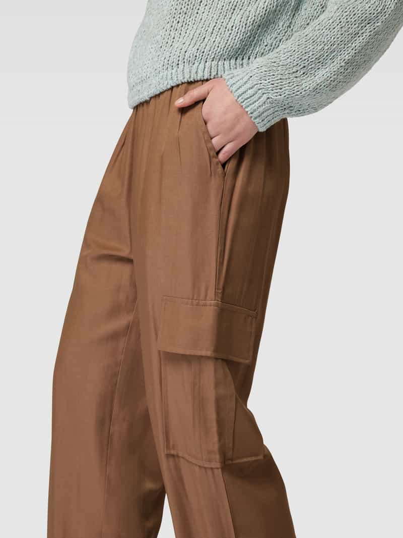 Fransa Loose fit stoffen broek van viscosemix model 'Allie'