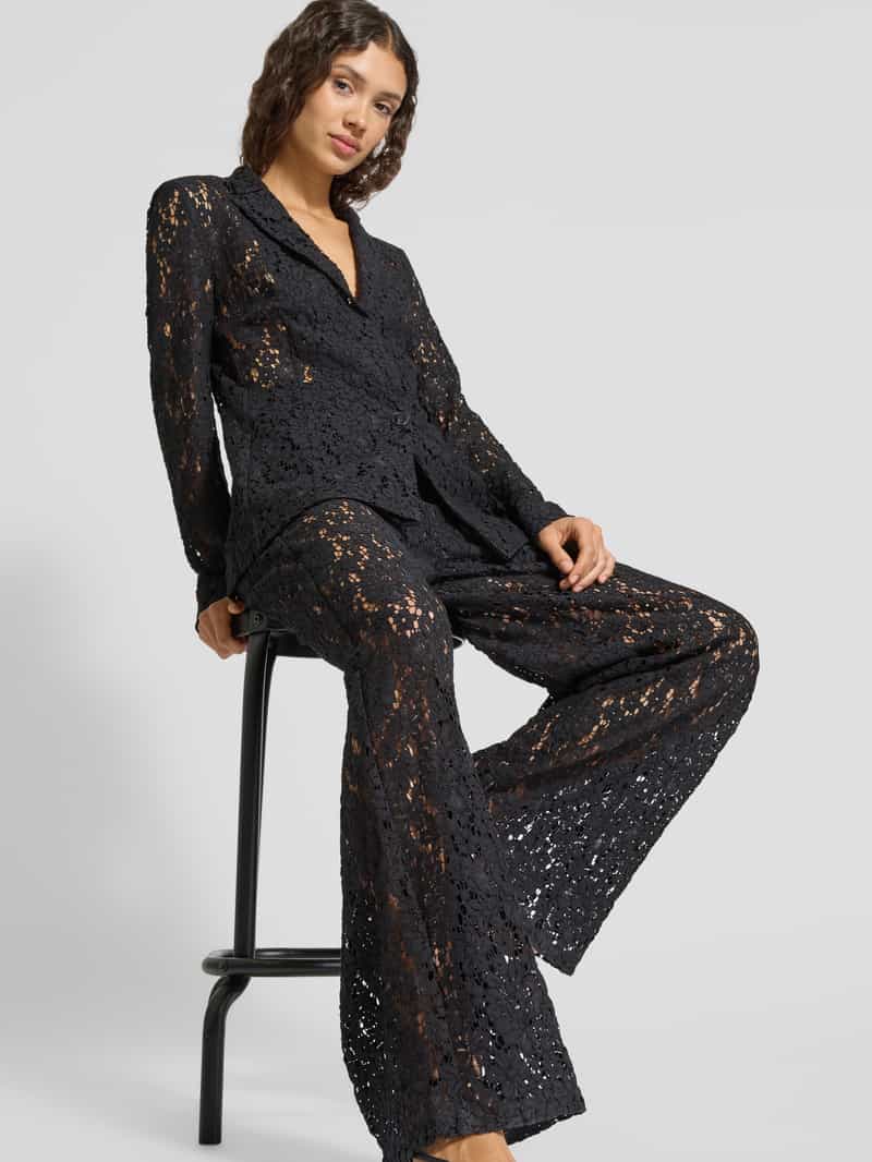 Jake*s Cocktail Loose fit cocktailbroek met broderie anglaise
