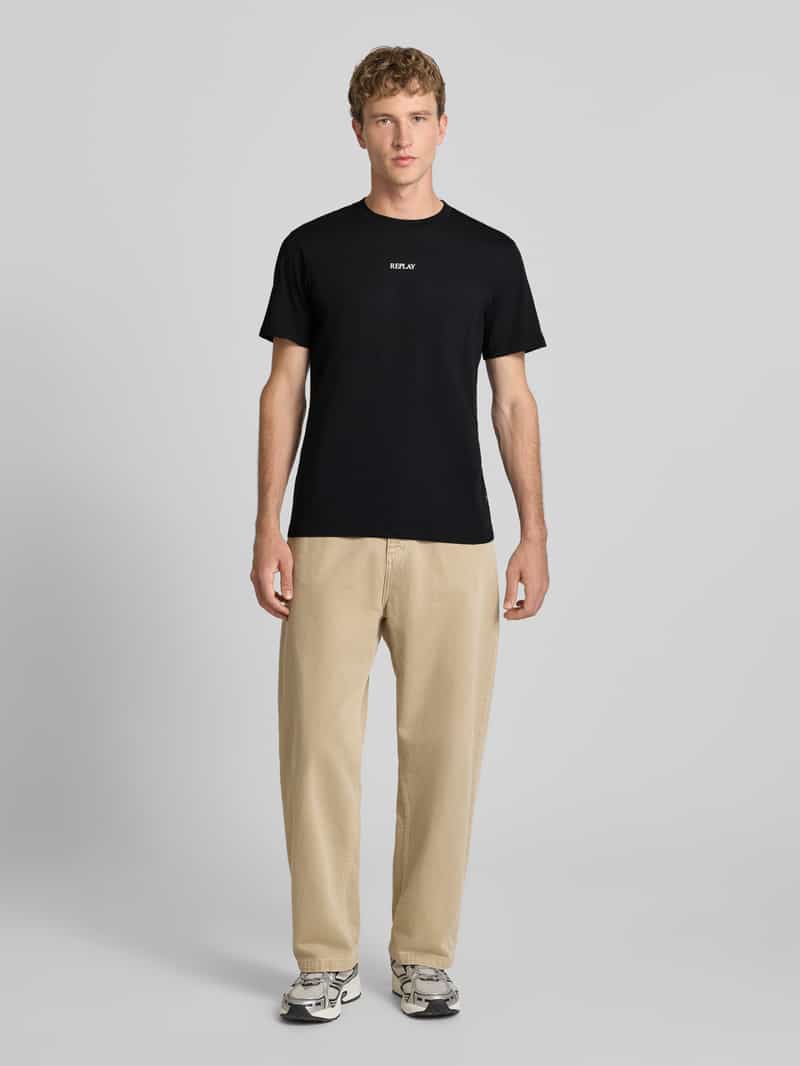 Replay T-shirt met ronde hals en logo zwart, foto 6