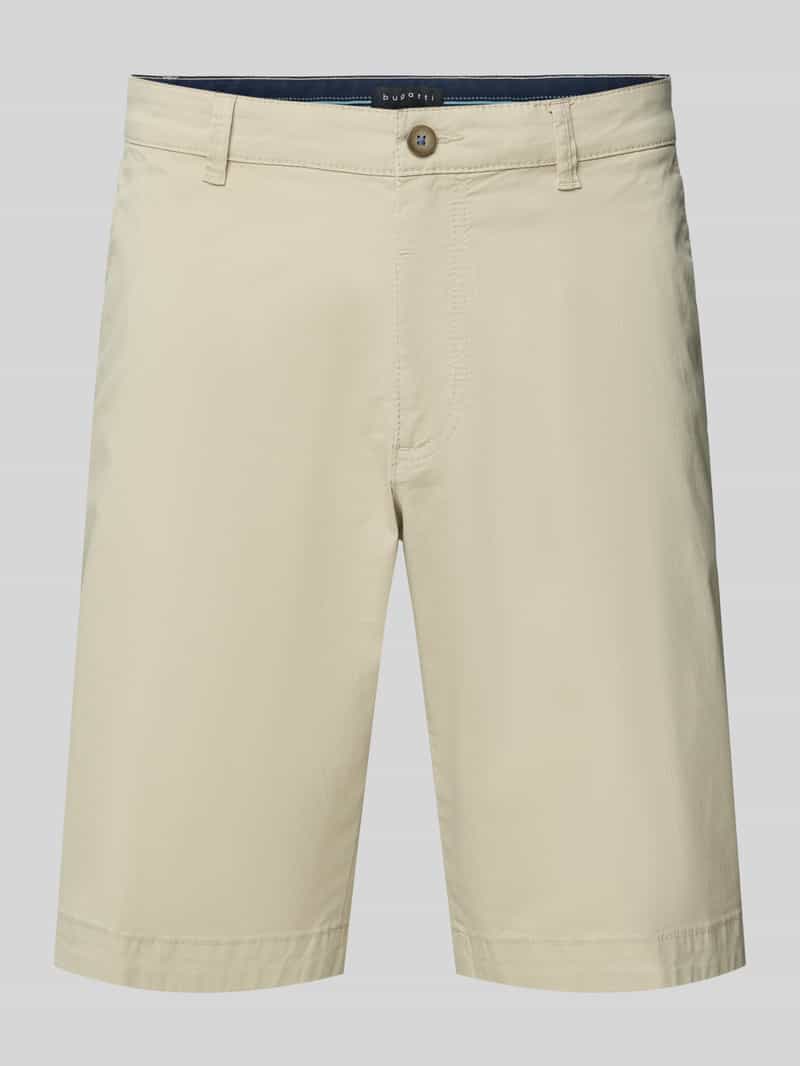 Bugatti Regular fit korte chino met ceintuurlussen model 'Flat'
