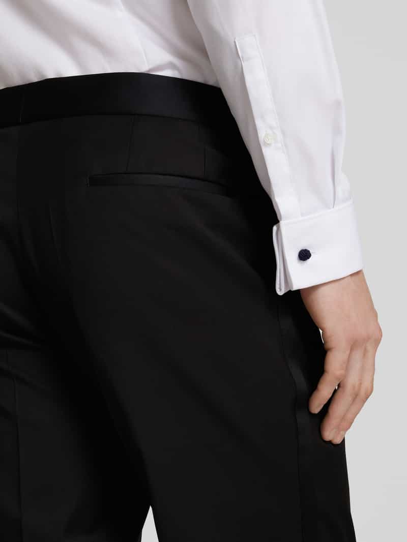 carl gross Regular fit pantalon van scheerwol model 'Shadow'
