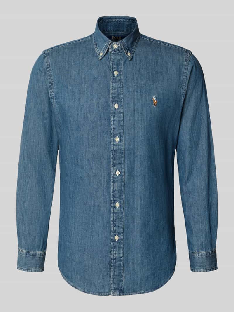custom fit jeanshemd van puur katoen
