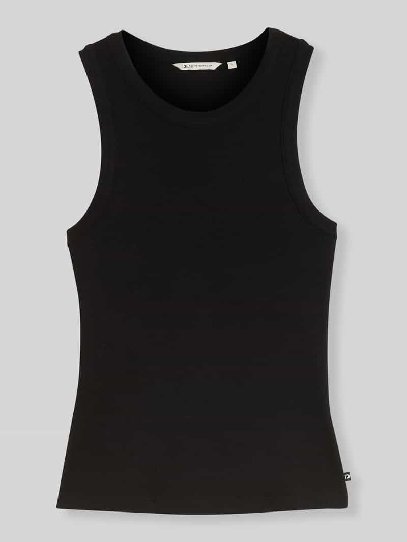 slim fit top in ribstructuur