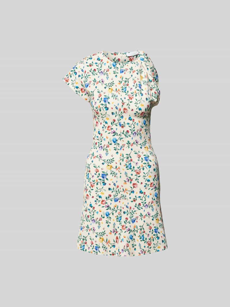 Knie-lange jurk met bloemenmotief