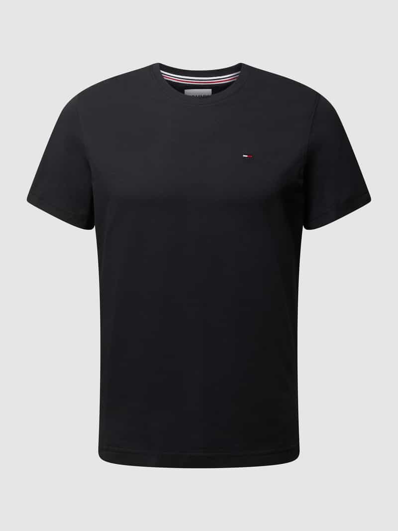 TOMMY JEANS T-shirt TJM ESSENTIAL SOLID TEE met ronde hals en subtiele logo-vlag