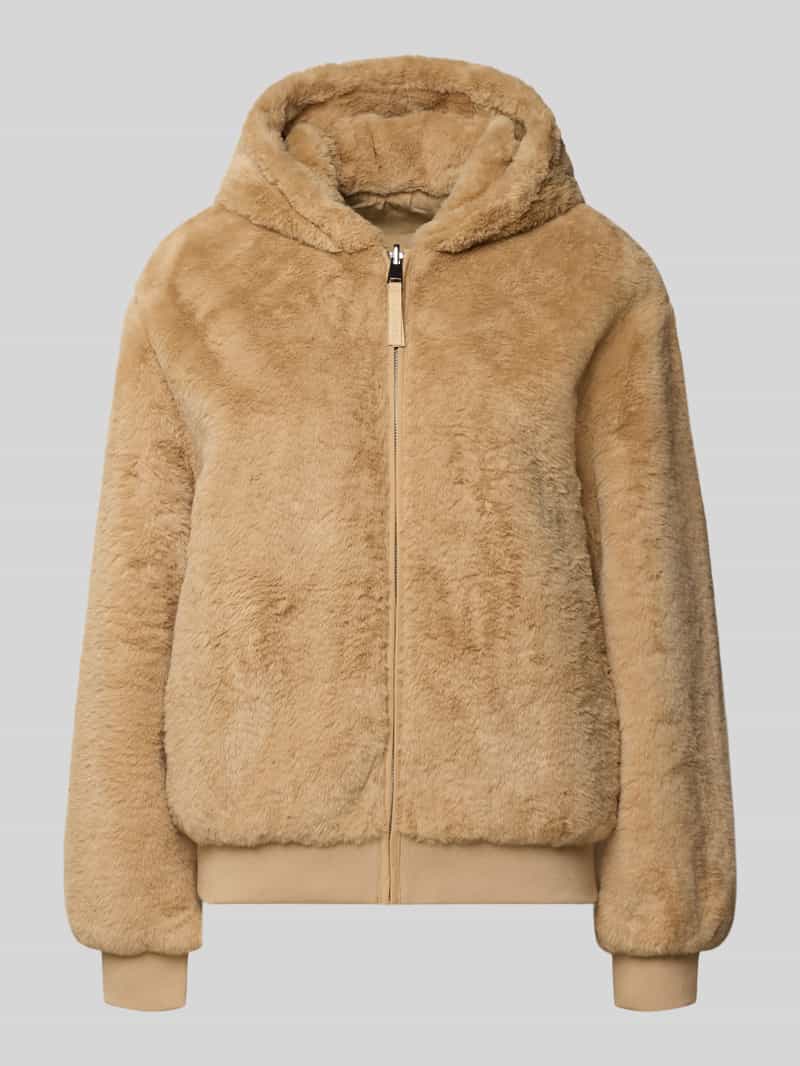 s.Oliver RED LABEL Regular fit jack van imitatiebont met capuchon