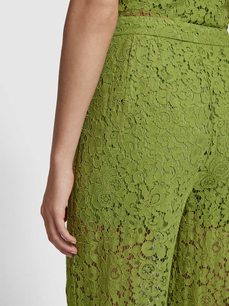 Object Wide leg stoffen broek met gehaakt kant model 'IBI'