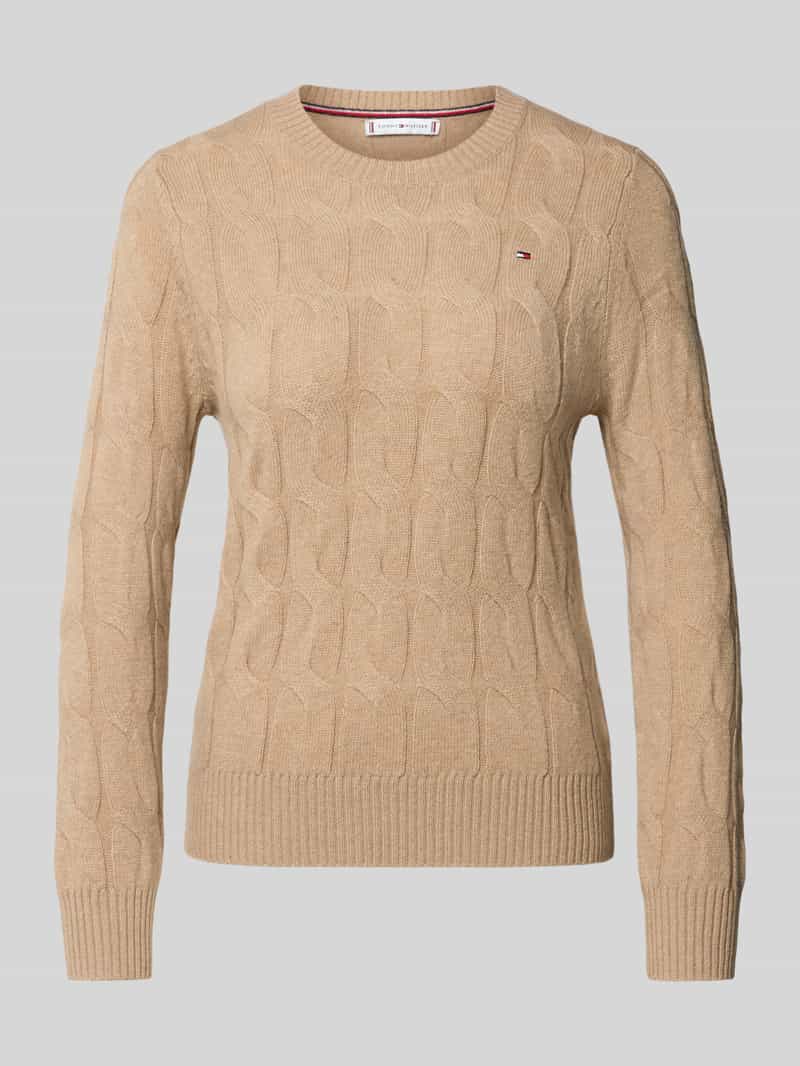 Tommy Hilfiger Regular fit gebreide pullover van pure wol