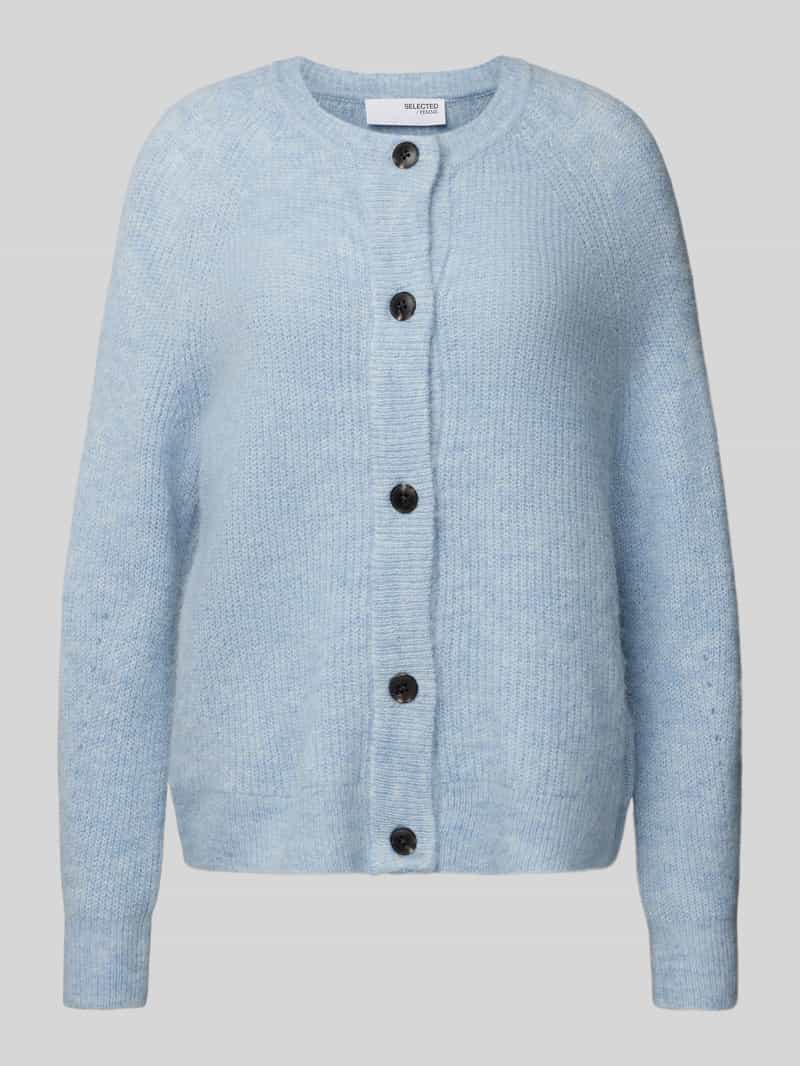 Selected Femme Gebreid jack met ronde hals model 'LULU'