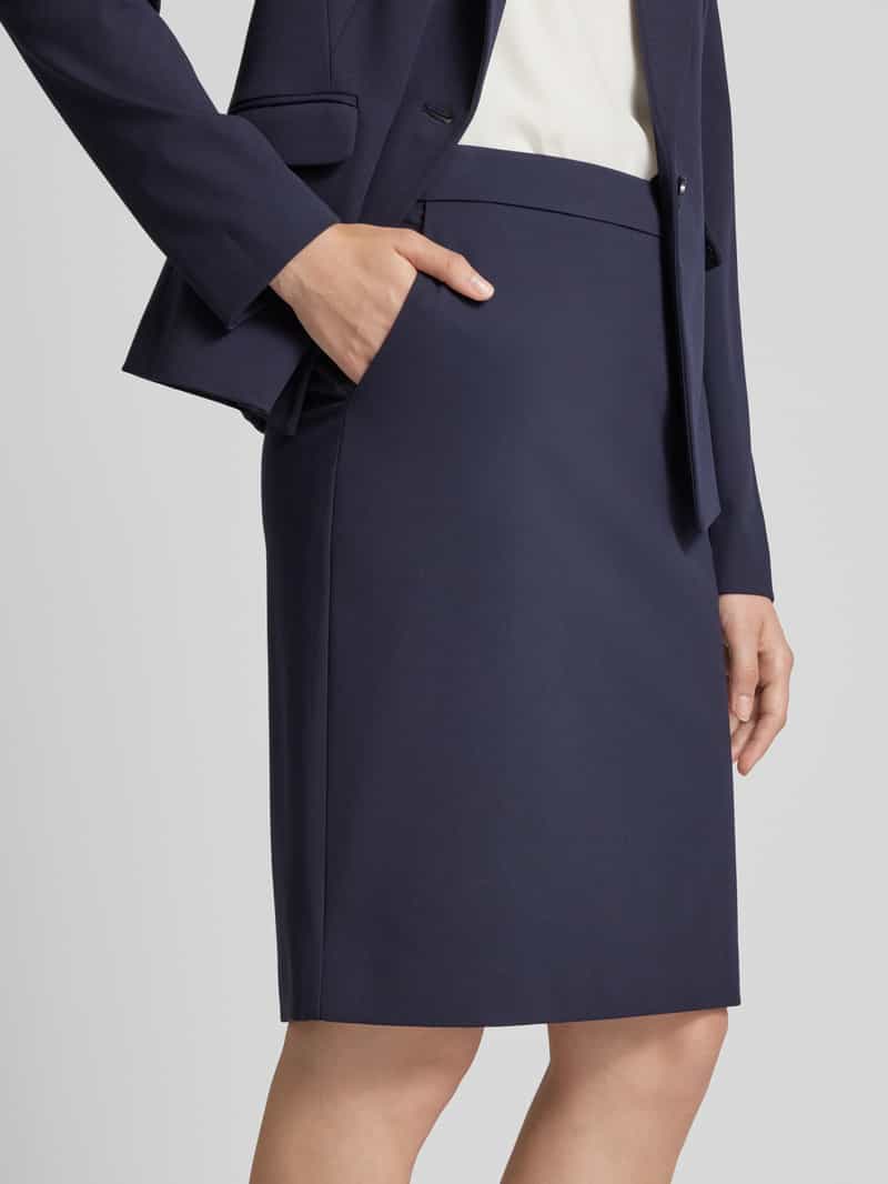 comma Knielange rok in effen design
