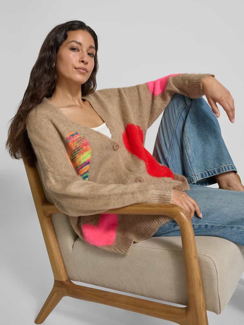 miss goodlife Oversized gebreid jack met knoopsluiting