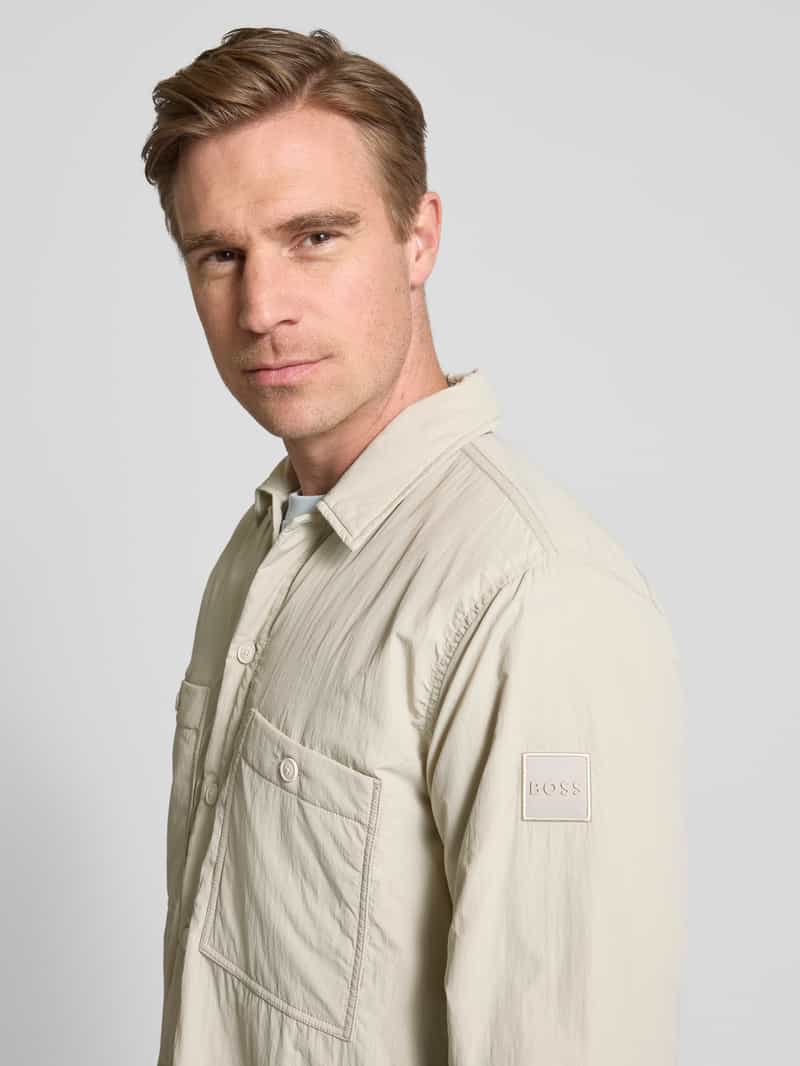 Boss Orange Regular fit overhemdjack met borstzakken model 'Locky'