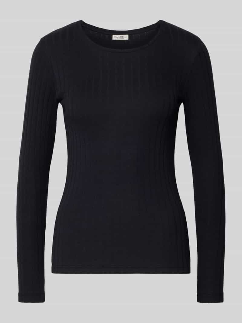 Marc O'Polo Slim fit shirt met lange mouwen van een mix van katoen en modal