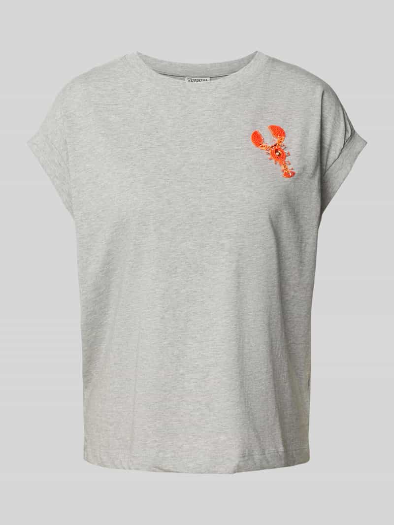 Essentiel Antwerp T-shirt met motiefstitching model 'Hobster'