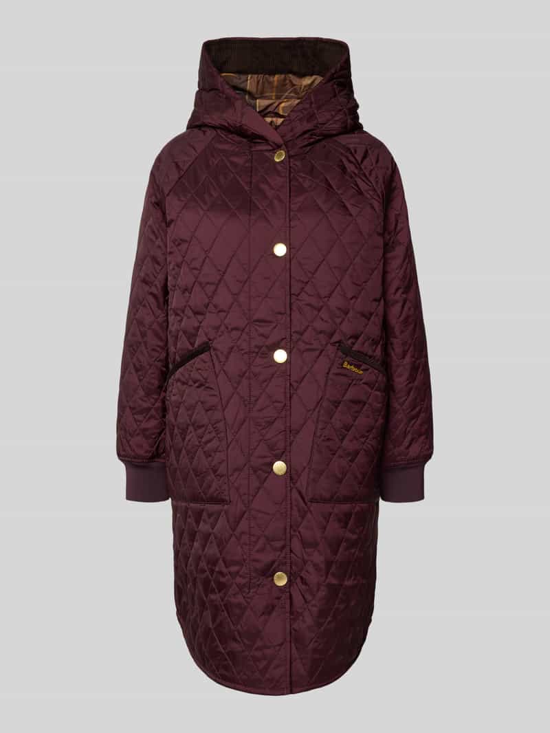 Barbour Relaxed fit gewateerde lange jas met corduroy model 'HILARY'