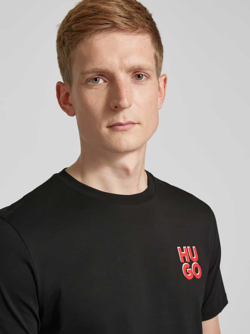 HUGO T-shirt met labelprint model 'Dimoniti'
