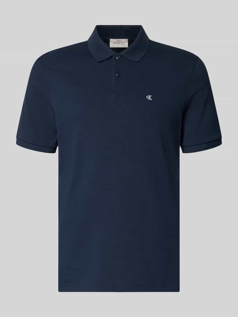 Straight fit Poloshirt met Labelstitching