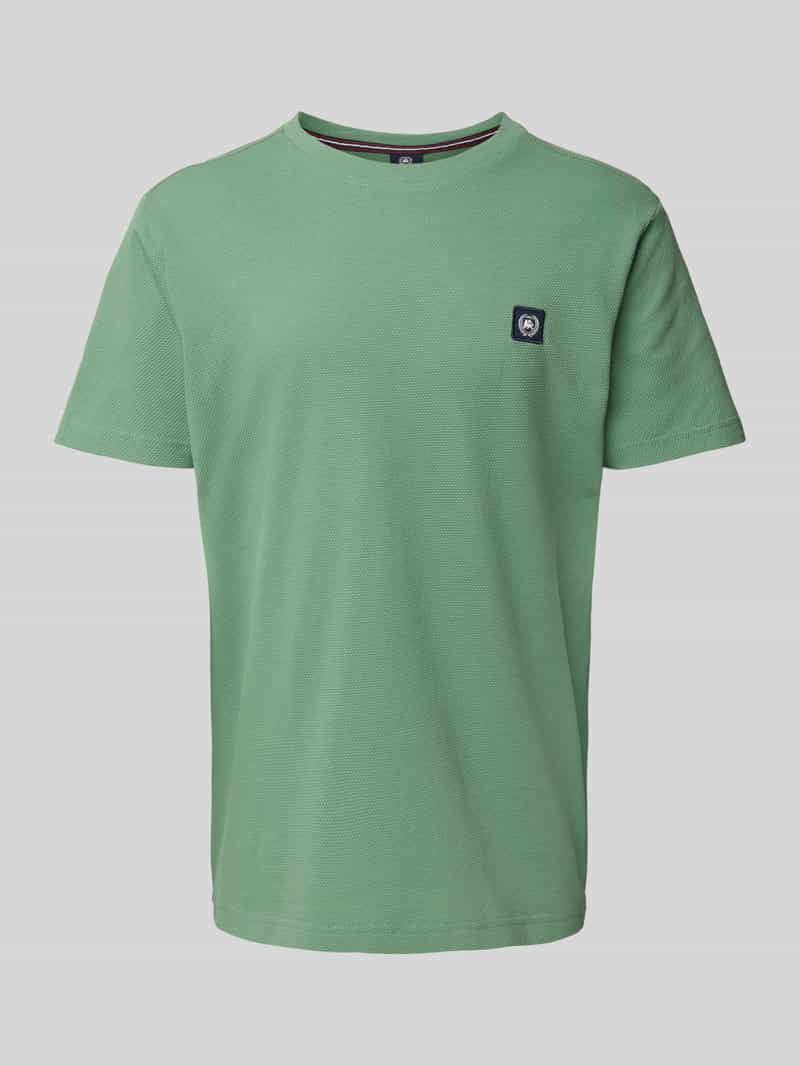 Lerros T-shirt met structuurmotief en ronde hals