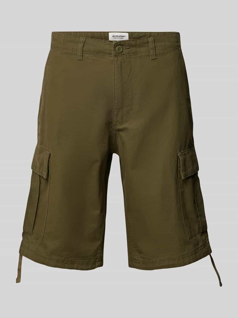 jack & jones Regular fit korte cargobroek met riemlussen model 'COLE'