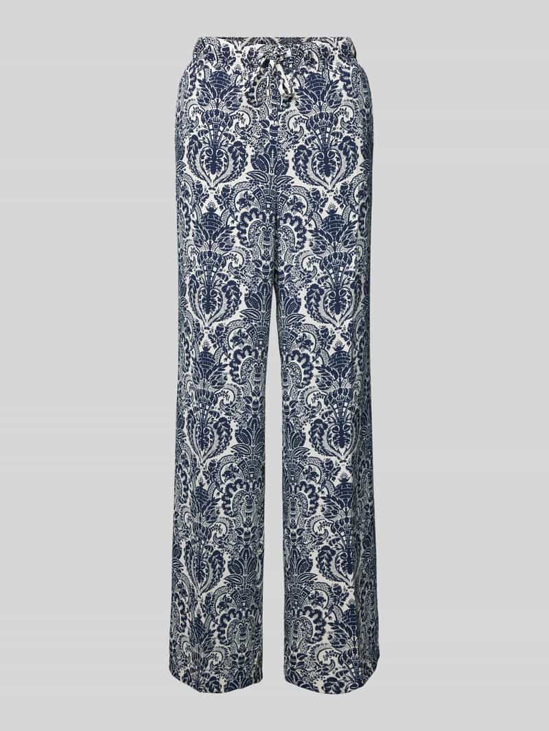 Wide leg stoffen broek met tunnelkoord, model 'AVRIL'