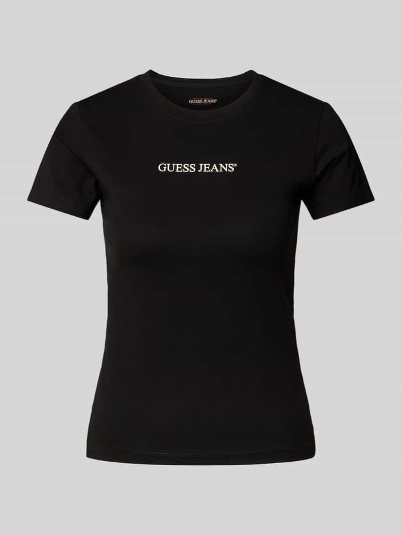 Guess Jeans Slim fit T-shirt met labelprint