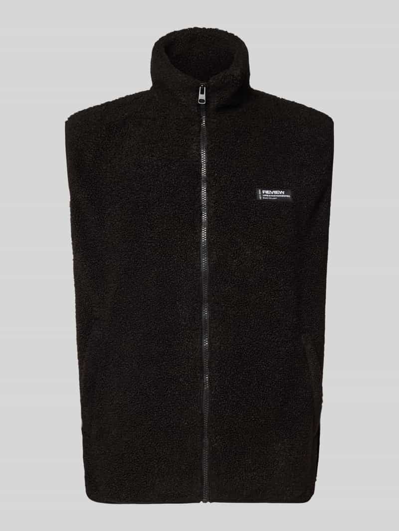 REVIEW Fleecegilet met opstaande kraag en steekzakken