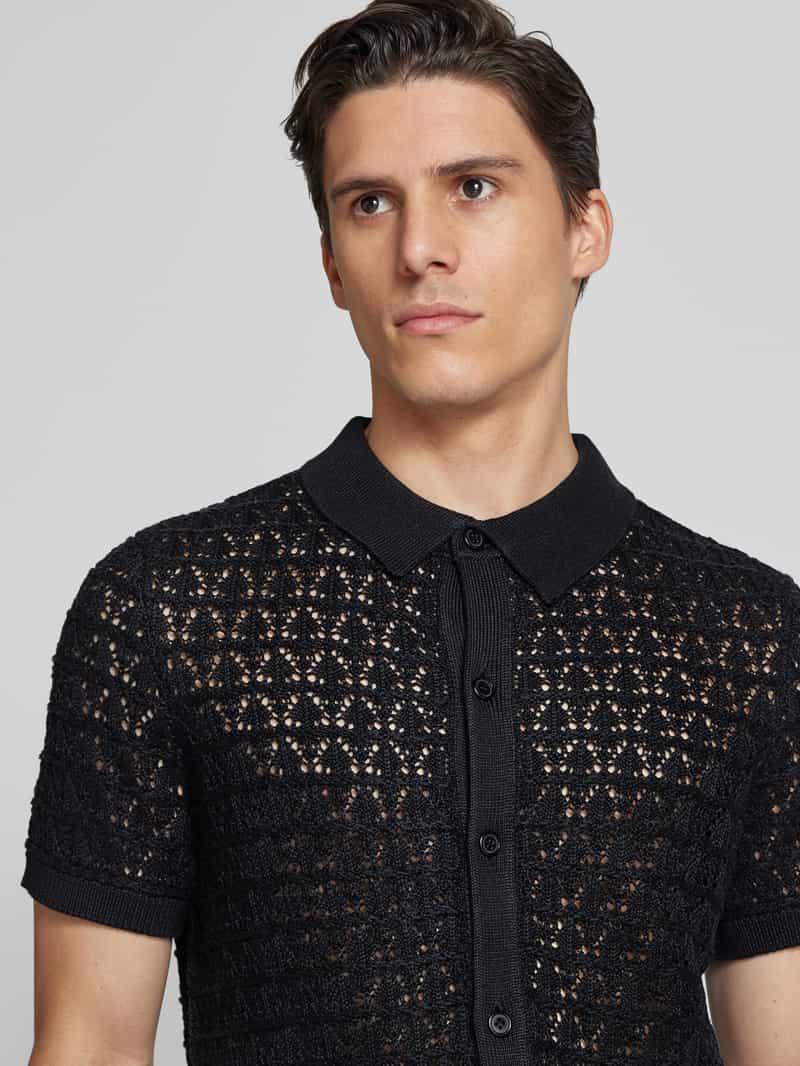 Strellson Gebreid jack met broderie anglaise model 'ANDER'
