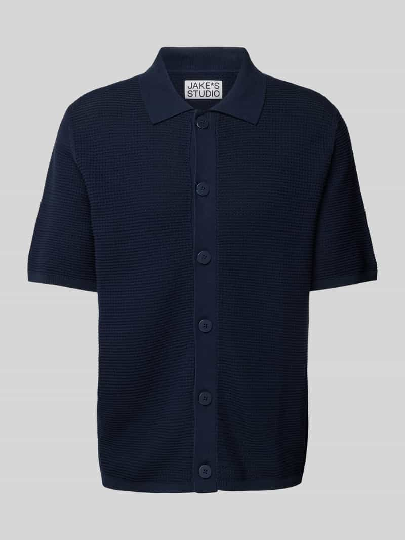 JAKE*S STUDIO MEN Regular fit poloshirt met ajourpatroon