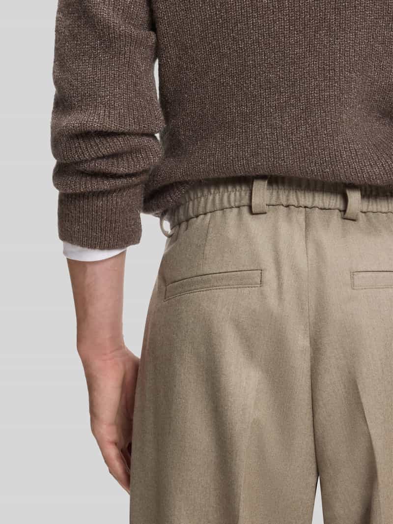 Boss Relaxed fit bandplooibroek van zuivere scheerwol model 'TROUSERS-252_DB' BECKHAM x