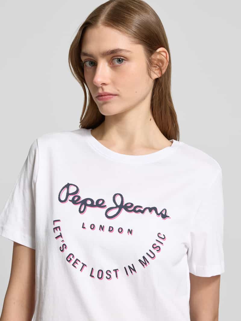 Pepe Jeans T-shirt met labelprint model 'RUMER'