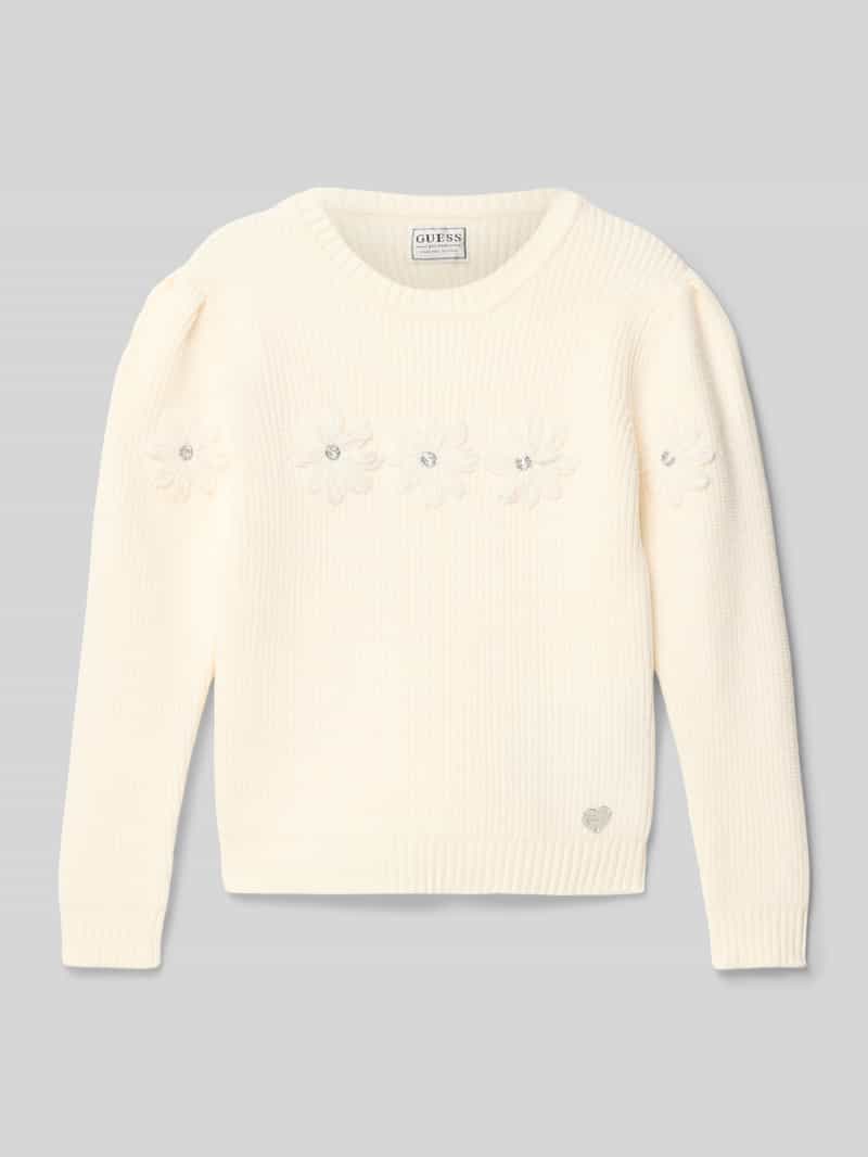Guess Gebreide pullover met siersteentjes